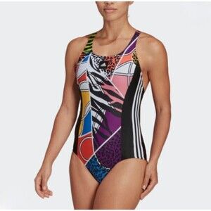 NEW! Adidas x RICH MNISI Cross Back One Piece Tank Swimsuit, 26"(XS)